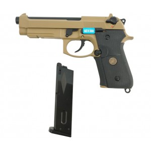 Страйкбольный пистолет WE Beretta M9A1 Rail Tan 6 мм, GBB, Gas WE-M009